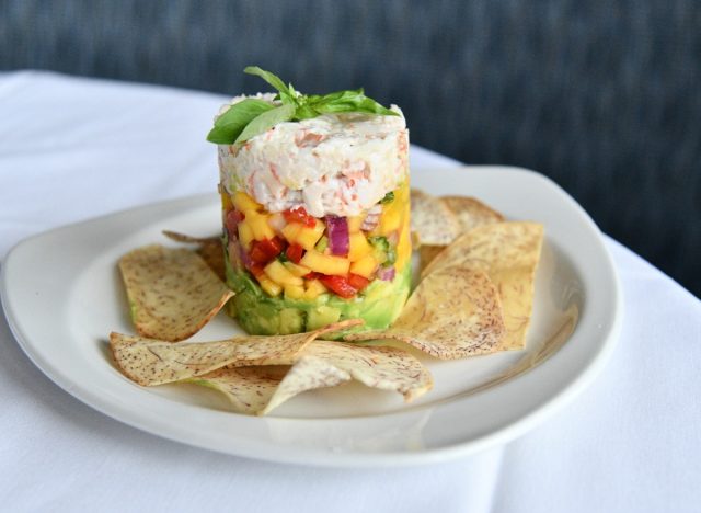 chart house shrimp, avocado, mango stack