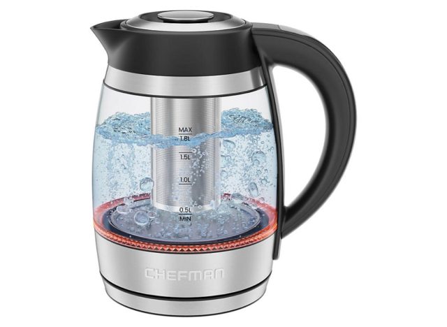 chefman custom temp electric tea kettle with tea infuser