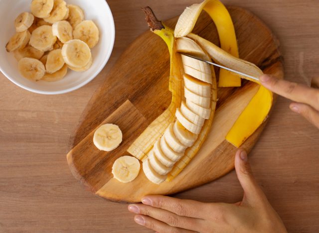 cutting banana slices, concept of can bananas help you lose weight