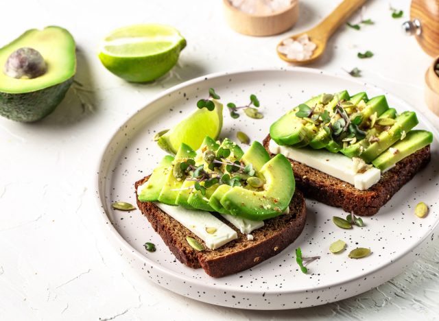 healthy avocado toast, concept of can eating avocados help you lose weight