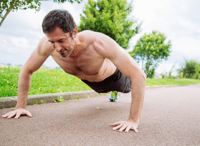 man doing pushups