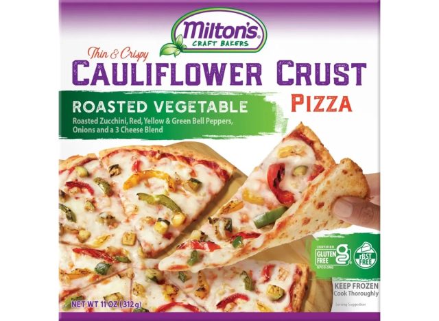 Milton's roasted vegetable cauliflower crust pizza