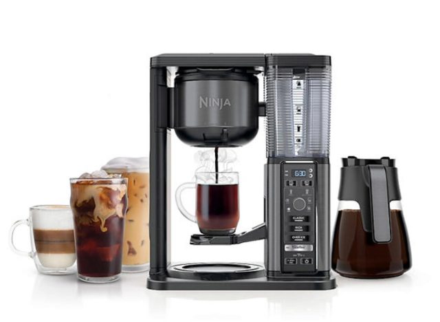 ninja specialty coffee maker with fold-away frother and glass carafe