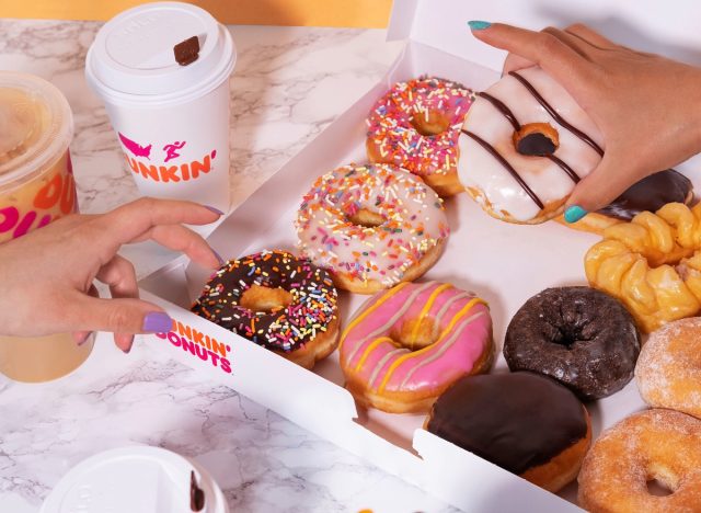 people taking dunkin' donuts