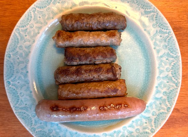Plate with sausages