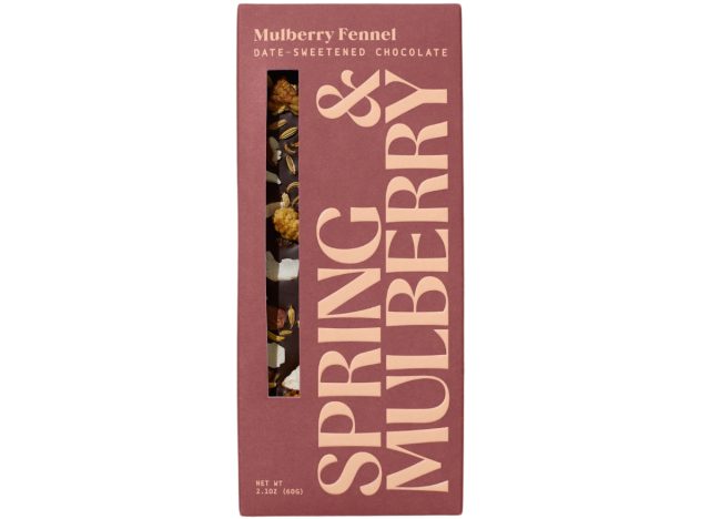 Spring & Mullberry Date-Sweetened Mulberry Fennel Dark Chocolate