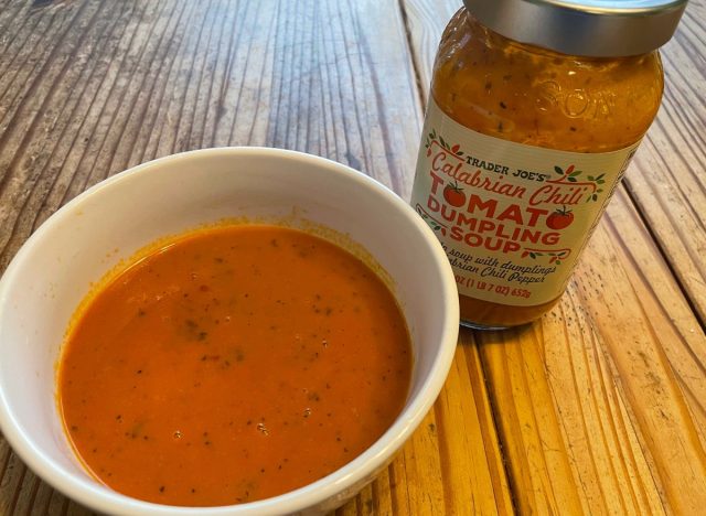 trader joe's calabrian chili tomato dumpling soup