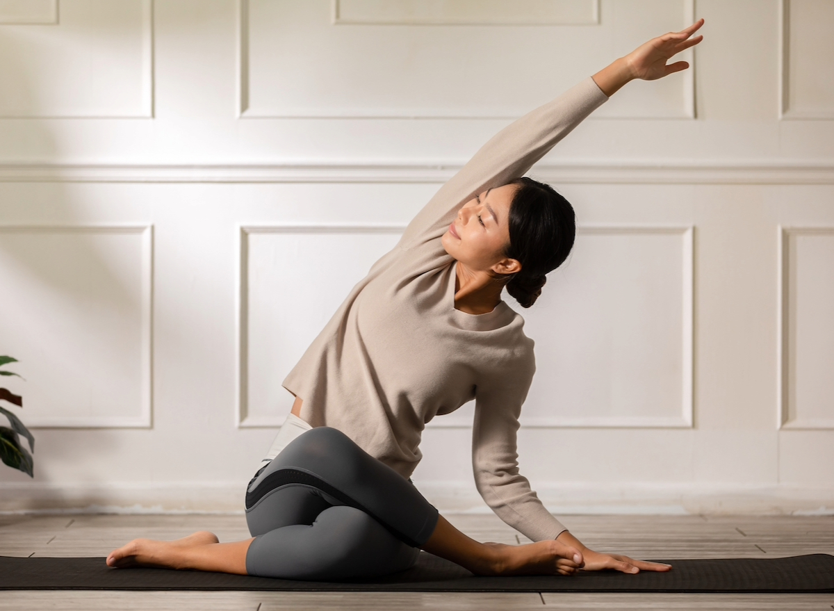 woman doing bedtime yoga