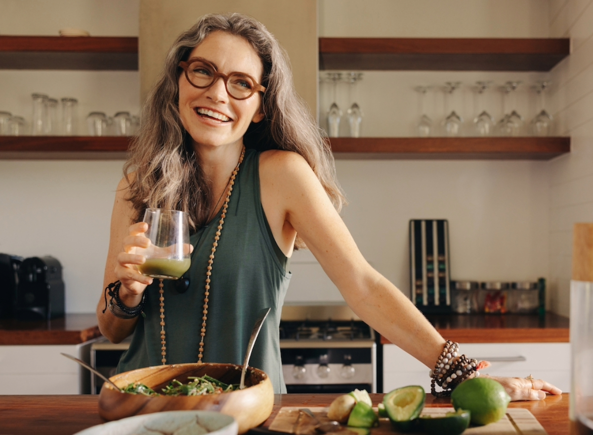 happy woman following healthy diet, concept of diet changes that can add 10 years to your life