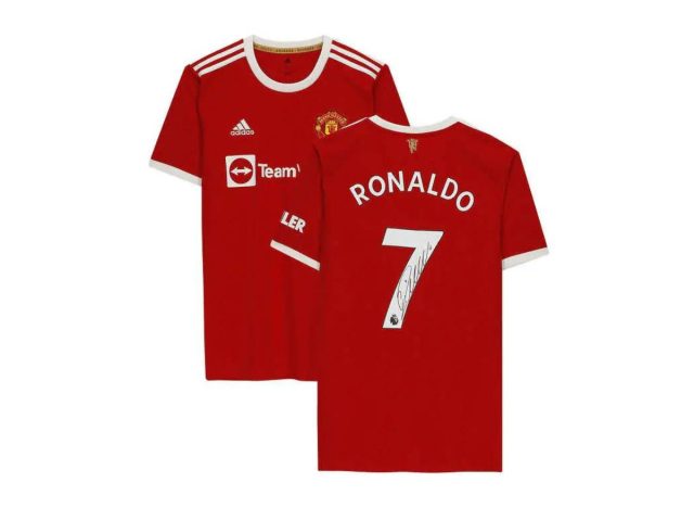 Costco's Cristiano Ronaldo Manchester United Autographed Adidas 2021 Red Jersey
