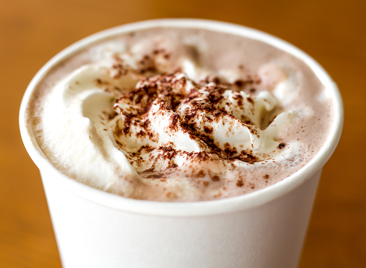 Hot chocolate with whipping cream