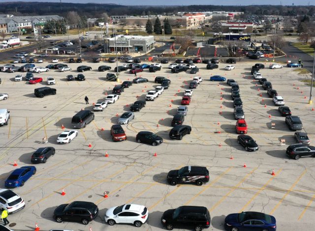 Lines of cars at CosMc's restaurant on Dec. 11 in Bolingbrook, Ill.