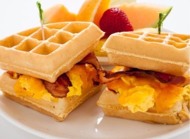 broken yolk cafe waffle sandwich