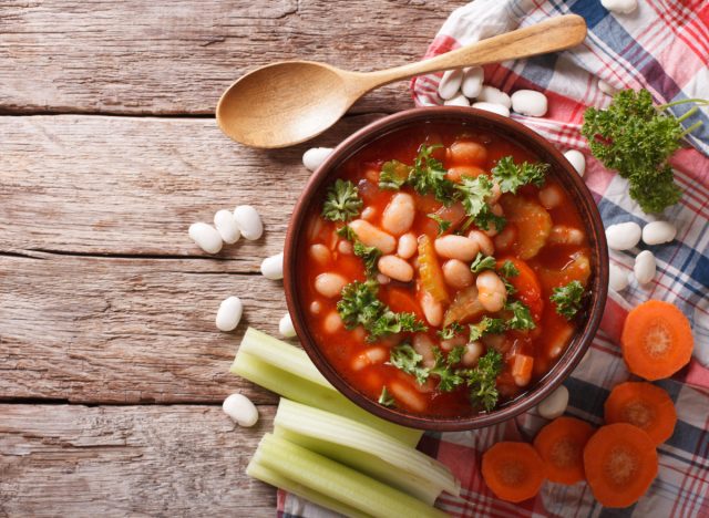 healthy bean soup, concept of slow cooker recipes for weight loss