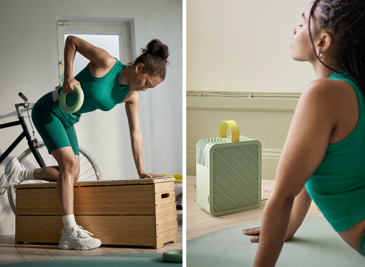 IKEA workout collection split image