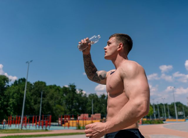 man in sunshine after workout