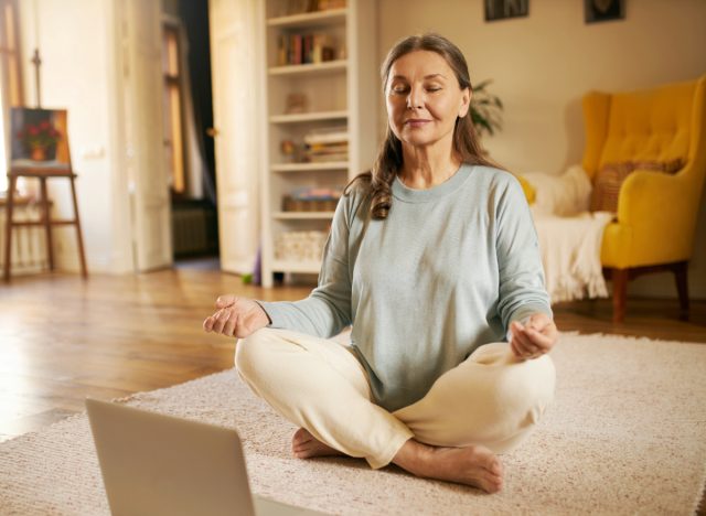 mature woman meditation