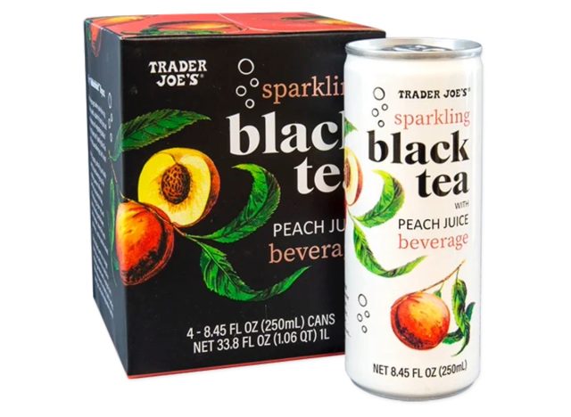 trader joe's sparkling black tea with peach