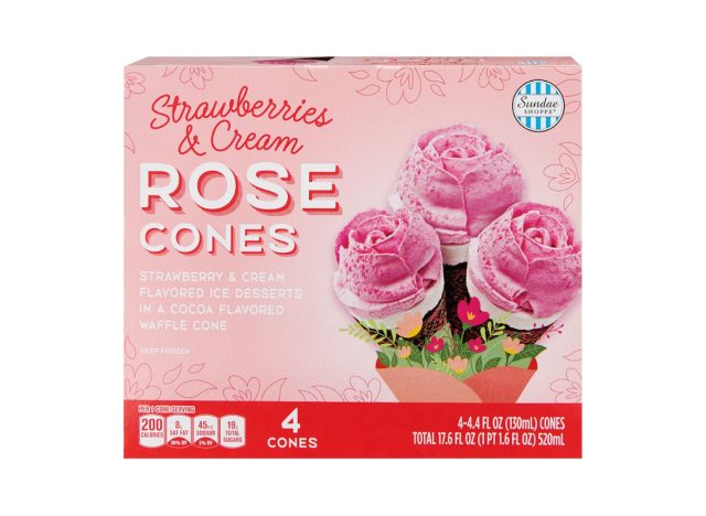 Aldi Sundae Shoppe Strawberries and Cream Rose Cones