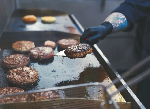 Cooking burgers