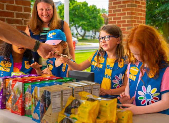 Girl Scout cookie booth