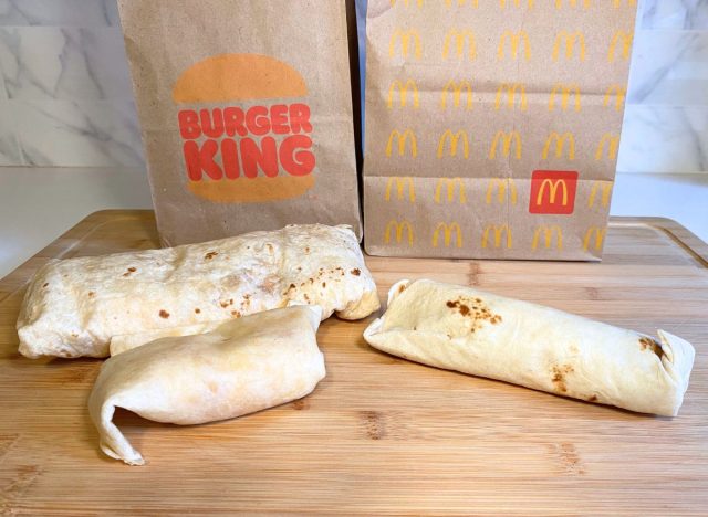 McDonald's & Burger King breakfast burritos