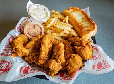 Deep fried chicken fingers at Raising Cane's