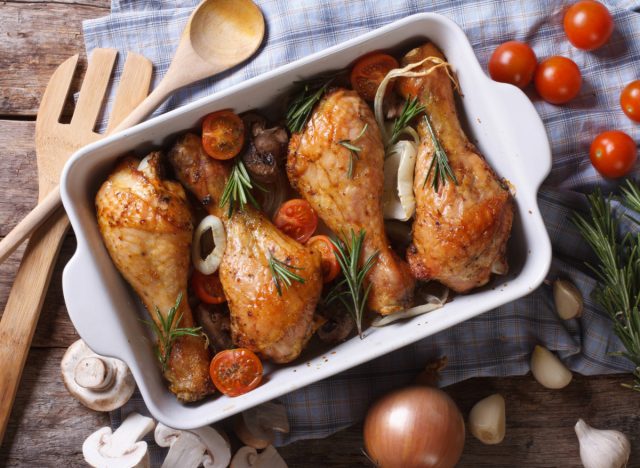 baked chicken legs, concept of keto recipes for weight loss