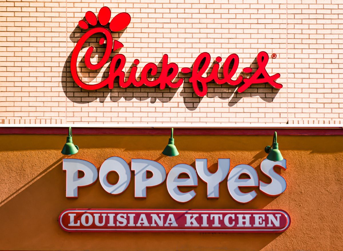Chick-fil-A and Popeyes collage