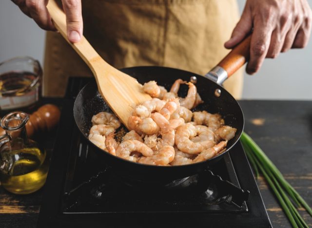 cooking shrimp