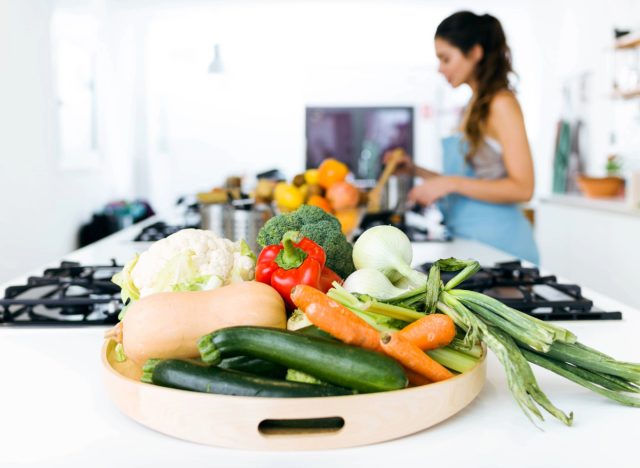 healthy diet, lots of veggies in kitchen, concept of the top weight-loss diets of 2024