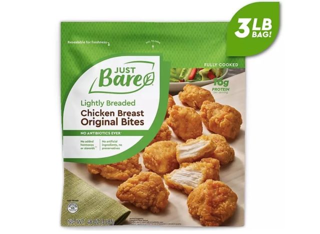 just bare lightly breaded chicken breast bites