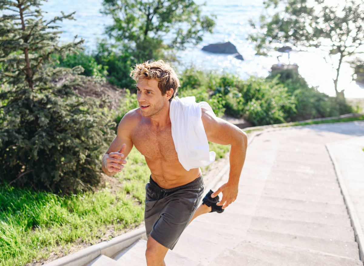 man running outdoors, concept of daily workout to improve endurance