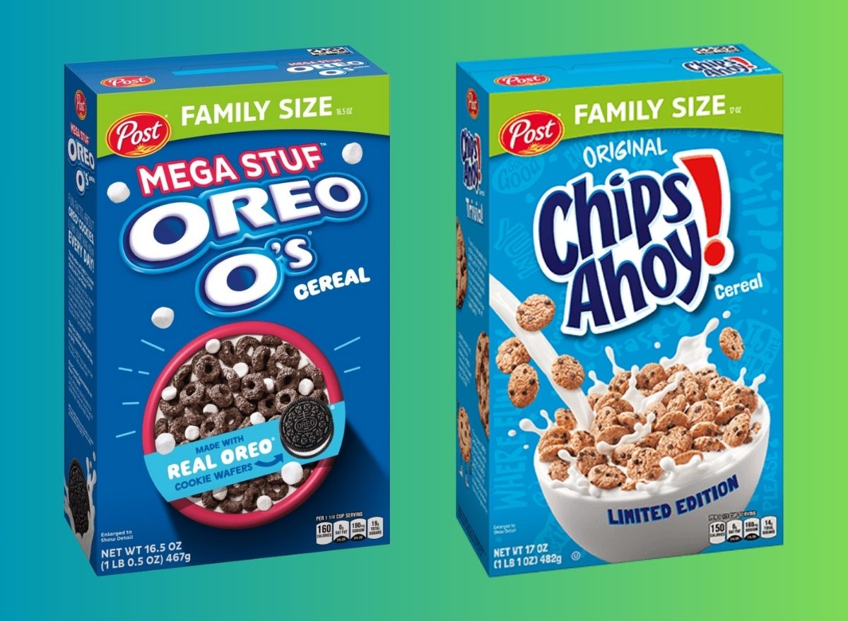 Mega Stuf Oreo O's & Chips Ahoy! Cereal collage