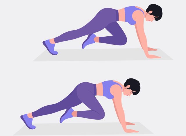 mountain climbers exercise, concept of weekly workouts for women to stay fit