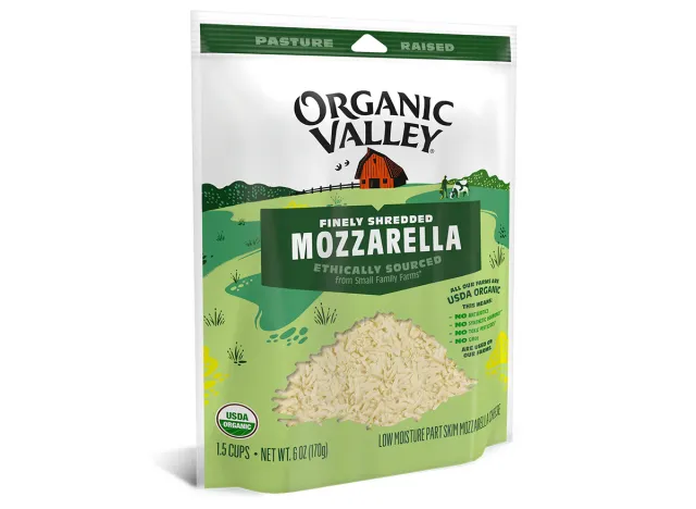 Organic Valley Finely Shredded Low Moisture Mozzarella, Part Skim
