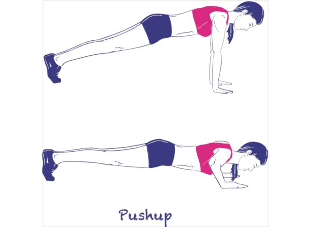 pushups, concept of exercises to lose 10 pounds after the holidays