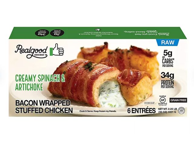 Real Good Foods Bacon Wrapped Spinach Artichoke Stuffed Chicken