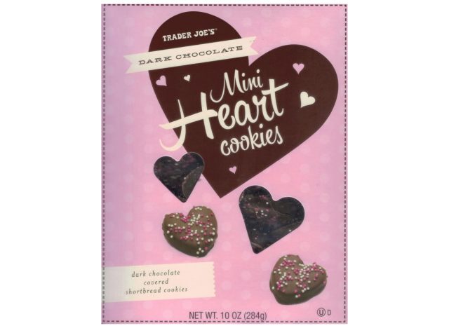 trader joe's dark chocolate mini heart cookies