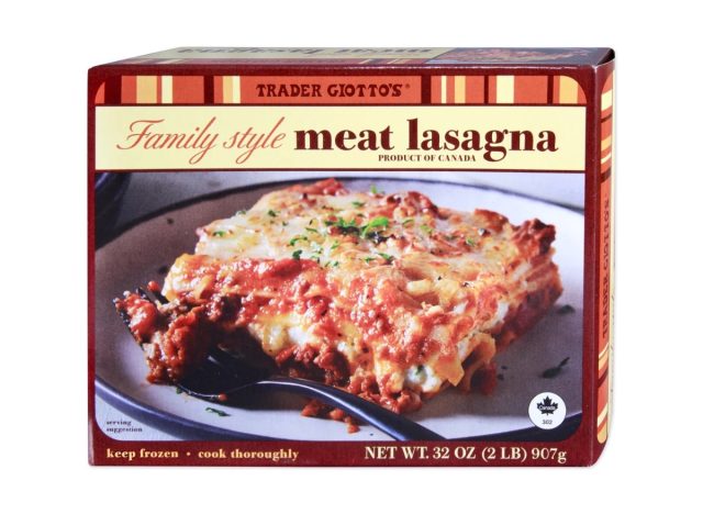 trader joe's family style meat lasagna