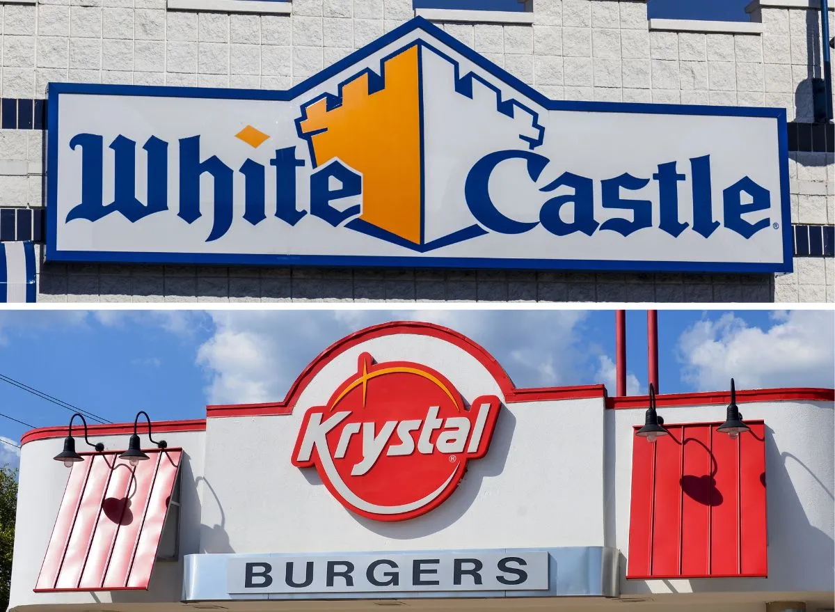 White castle krystal burgers collage