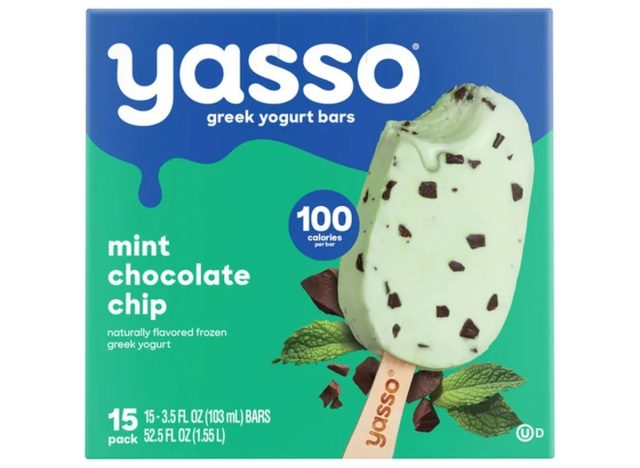 yasso mint chocolate chip frozen greek yogurt bars