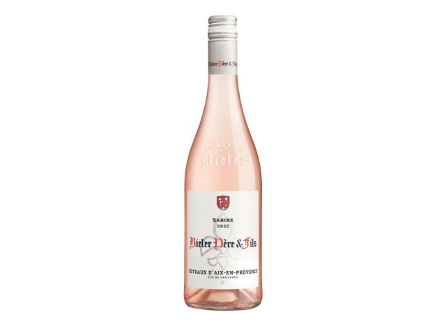 bottle of rose on a white background