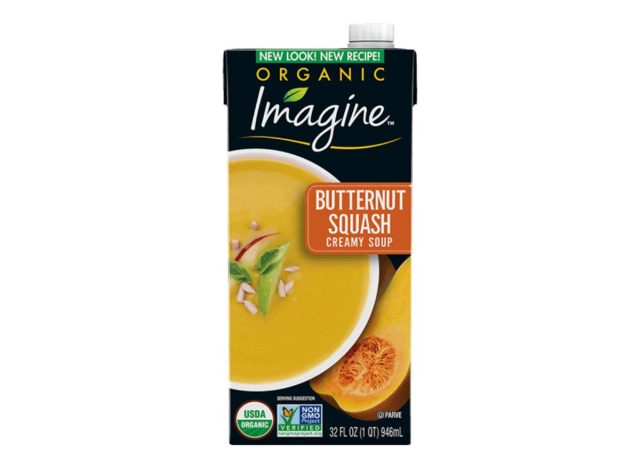box of Imagine Butternut Squash Soup on a white background