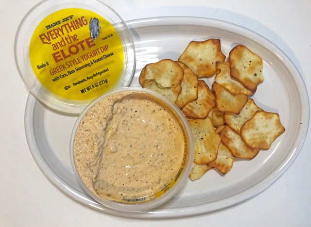 trader joe's everythng and elote dip