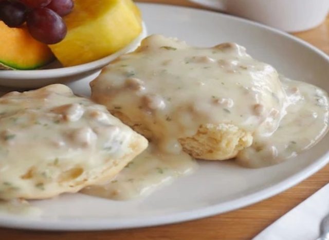 broken yolk biscuits gravy