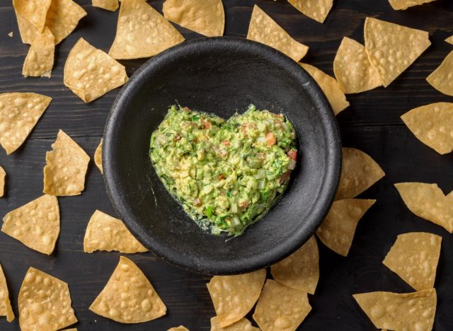 chevy's fresh mex heart-shaped guacamole and chips