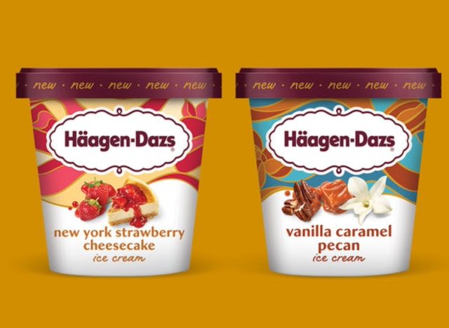 häagen dazs new york strawberry cheesecake and vanilla caramel pecan ice cream