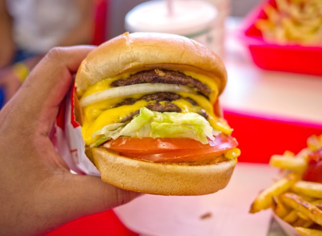 In-N-Out burger 3 X 3 Cheeseburger with Spread
