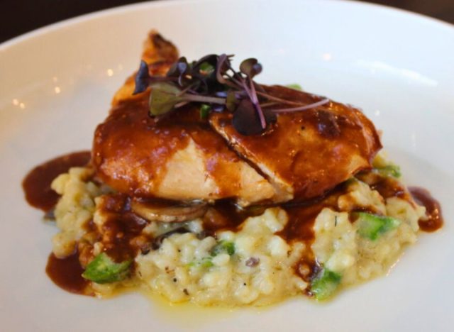Shula's Steak House grilled airline chicken with risotto